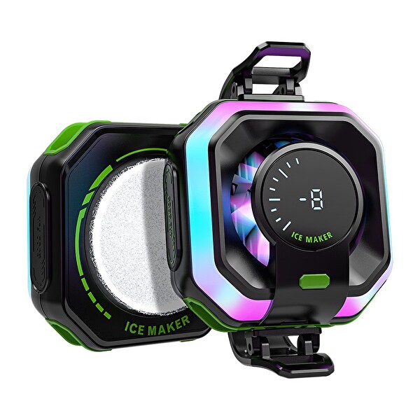 Hadron JS86 Manyetik RGB Isı Göstergeli Siyah Telefon Soğutucu Fan