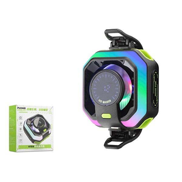 Hadron JS86 Manyetik RGB Isı Göstergeli Siyah Telefon Soğutucu Fan