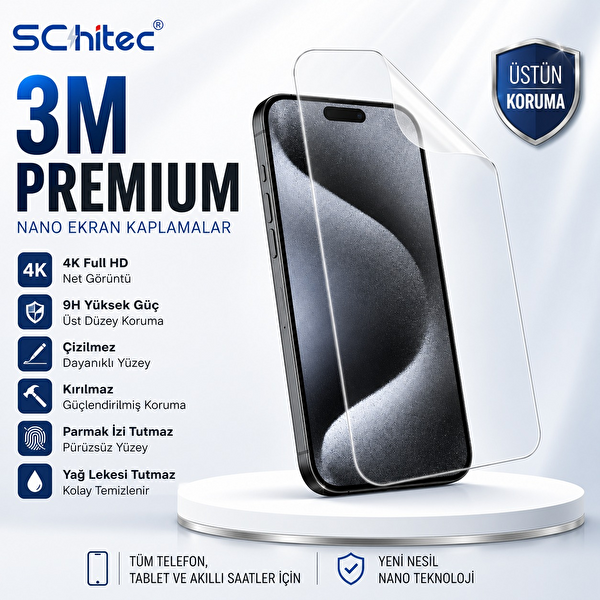 ScHitec Samsung Galaxy Z Fold5 Uyumlu İç Ekran Nano Şeffaf Hidrojel Koruyucu