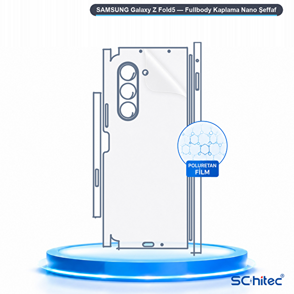 ScHitec Samsung Galaxy Z Fold5 Uyumlu Fullbody Arka Kaplama Hidrojel Koruyucu Film