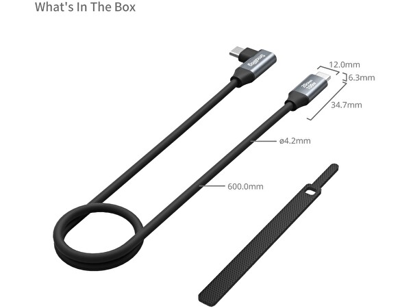 SmallRig 4791 60 CM 100W C-C L Uçlu Type-C to Type-C Data Kablosu