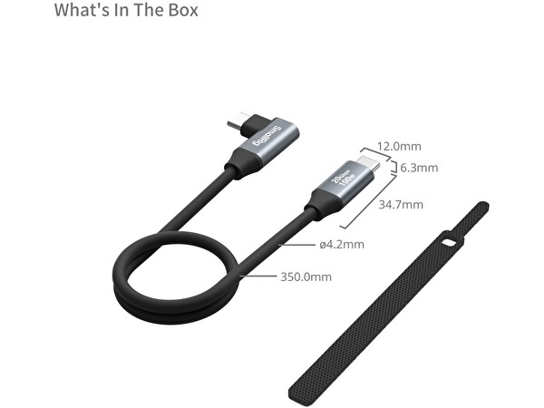 SmallRig 4790 35 CM 100w C-C L Uçlu Type-C to Type-C Type-C Data Kablosu