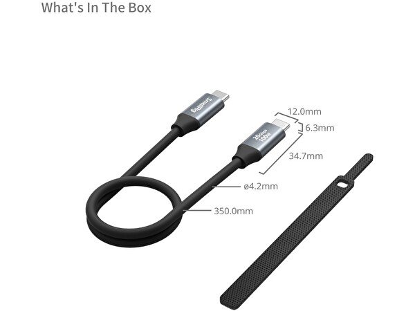 SmallRig 4788 35 CM 100 W C-C Type-C to Type-C Data Kablosu