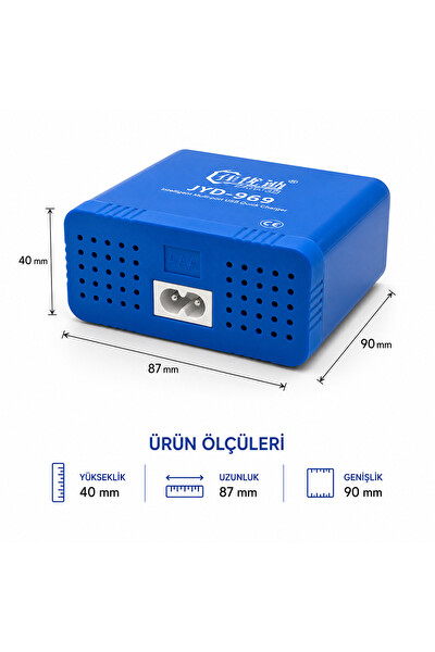 Piyatech JYD-969 40W PD 3.0 - QC 3.0 Destekli 6 Portlu Dijital Ekranlı USB Hızlı Şarj Cihazı