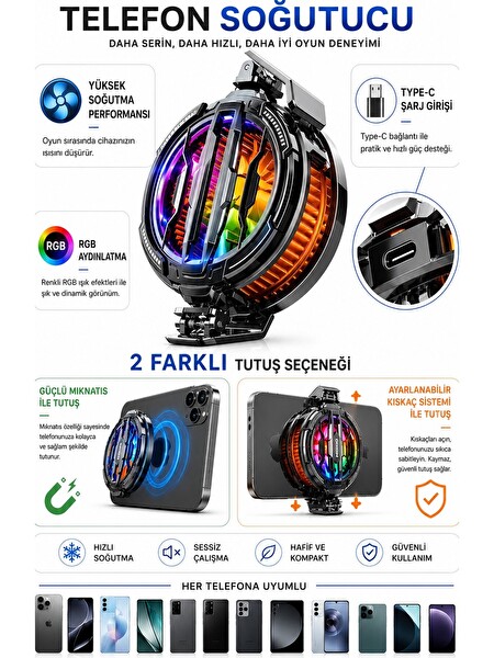Piyatech CX07 Telefon Soğutucu Fan