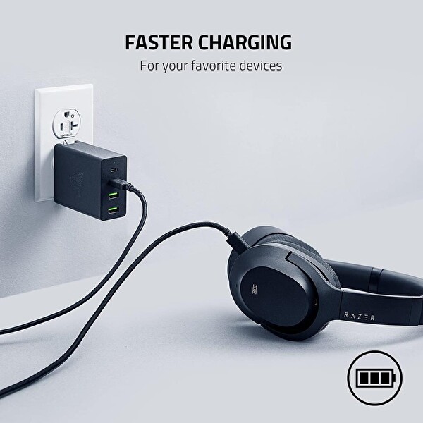 Razer USB-C GaN 130W Hızlı Şarj Adaptörü 4 Portlu (2x USB-C + 2x USB-A)