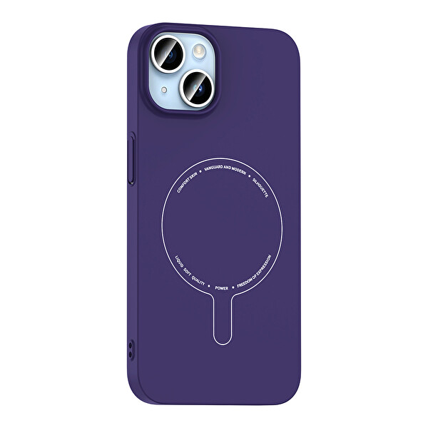 Başkenttekno iPhone 13 Kılıf M-Safe Şarj Özellikli Kamera Korumalı Premium Elio Sert PC Kapak