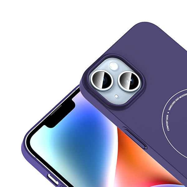 Başkenttekno iPhone 13 Kılıf M-Safe Şarj Özellikli Kamera Korumalı Premium Elio Sert PC Kapak