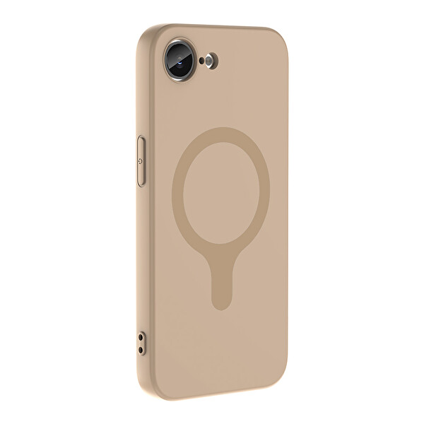 Başkenttekno iPhone 17 Pro Kılıf M-Safe Şarj Özellikli Kamera Korumali Premium Soft Aris Silikon Kapak Krem