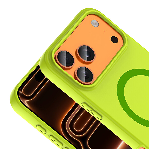 Başkenttekno iPhone 17 Pro Max Kılıf M-Ssafe Şarj Özellikli Kamera Korumali Premium Soft Aris Silikon Kapak Yeşil