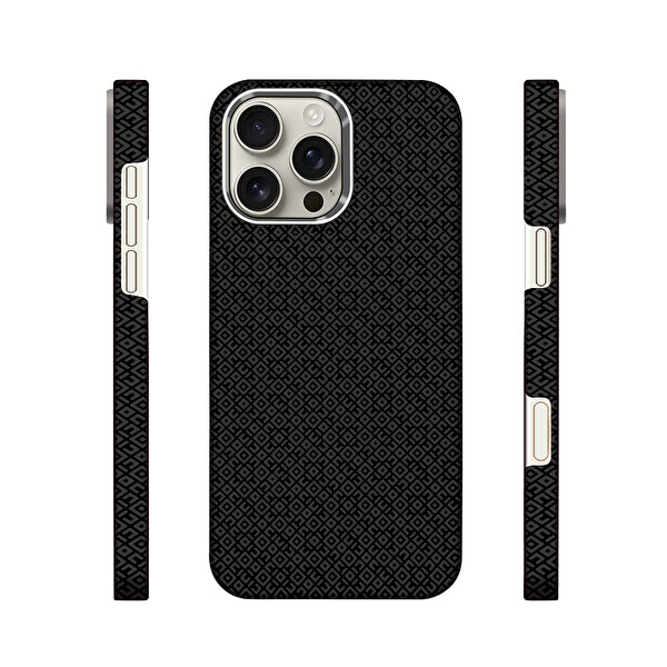 Başkenttekno iPhone 16 Pro Max Kılıf M-Safe Şarj Özellikli Premium Vax Sert PC Kapak Siyah