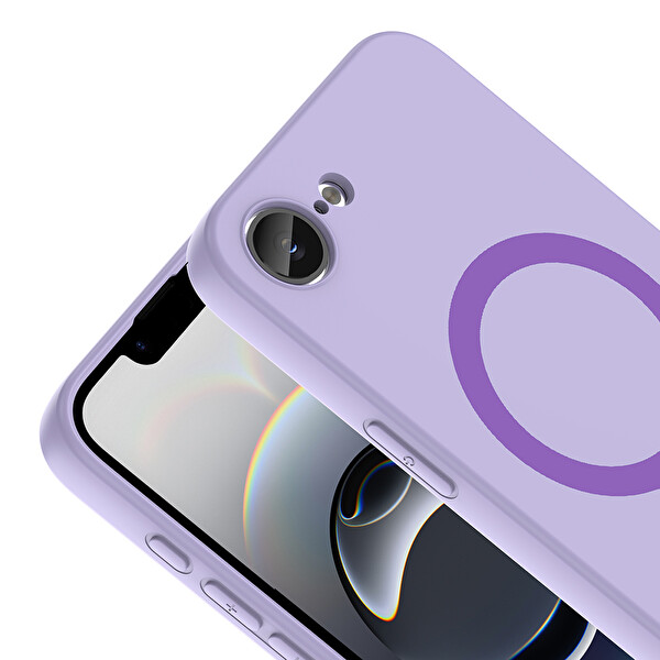 Başkenttekno iPhone 17 Pro Max Kılıf M-Ssafe Şarj Özellikli Kamera Korumali Premium Soft Aris Silikon Kapak Lila