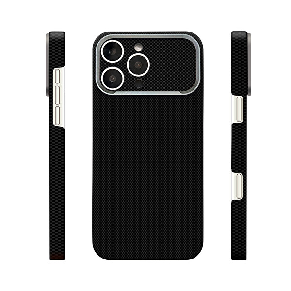 Başkenttekno iPhone 16 Pro Max Uyumlu İphone 17 Görünümlü MagSafe Şarj Özellikli Kılıf Premium Paris Zerre Sert PC Kapak Siyah