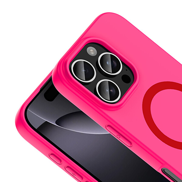 Başkenttekno iPhone 16 Pro Kılıf M-Safe Şarj Özellikli Kamera Korumali Premium Soft Aris Silikon Kapak Turkuaz