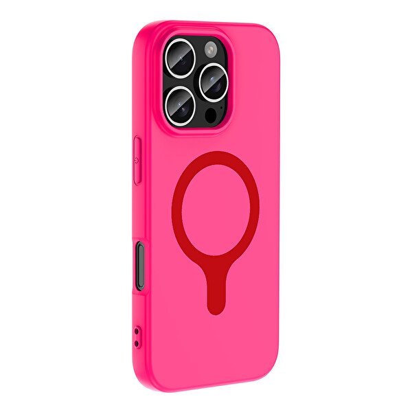 Başkenttekno iPhone 16 Pro Kılıf M-Safe Şarj Özellikli Kamera Korumali Premium Soft Aris Silikon Kapak Turkuaz