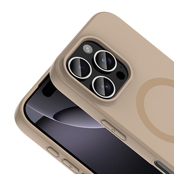 Başkenttekno iPhone 16 Pro Kılıf M-Safe Şarj Özellikli Kamera Korumali Premium Soft Aris Silikon Kapak Turkuaz