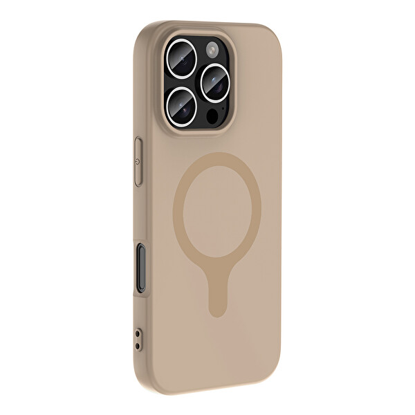 Başkenttekno iPhone 16 Pro Kılıf M-Safe Şarj Özellikli Kamera Korumali Premium Soft Aris Silikon Kapak Turkuaz