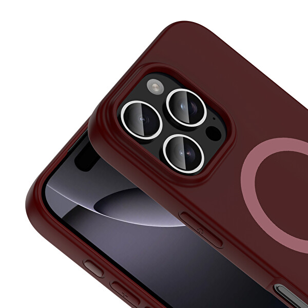 Başkenttekno iPhone 16 Pro Kılıf M-Safe Şarj Özellikli Kamera Korumali Premium Soft Aris Silikon Kapak Turkuaz