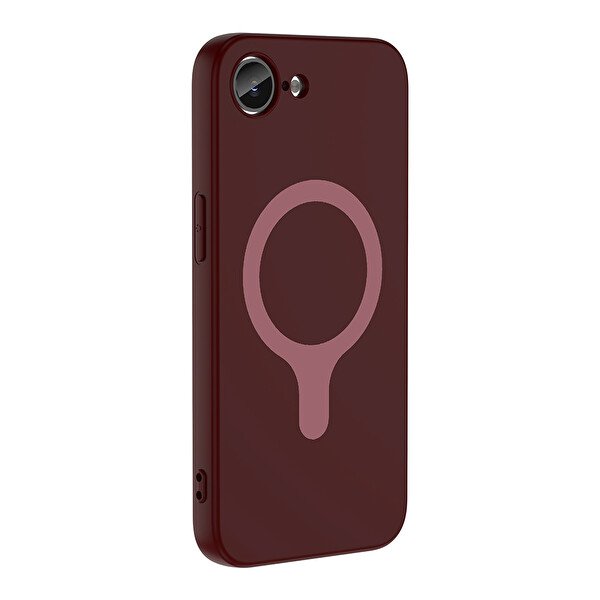 Başkenttekno iPhone 17 Pro Max Kılıf M-Ssafe Şarj Özellikli Kamera Korumali Premium Soft Aris Silikon Kapak Mürdüm