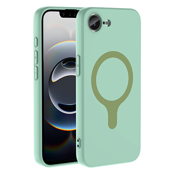 Başkenttekno iPhone 17 Pro Kılıf M-Safe Şarj Özellikli Kamera Korumali Premium Soft Aris Silikon Kapak Turkuaz