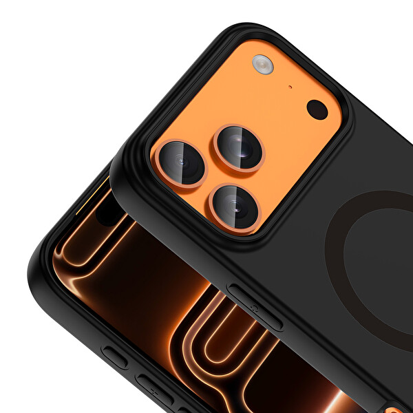 Başkenttekno iPhone 17 Pro Max Kılıf M-Ssafe Şarj Özellikli Kamera Korumali Premium Soft Aris Silikon Kapak Siyah