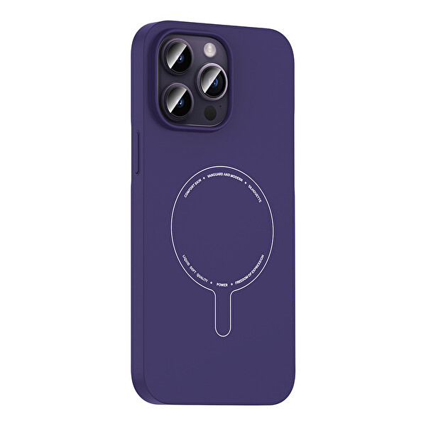 Başkenttekno iPhone 14 Pro Max Kılıf M-Safe Şarj Özellikli Kamera Korumalı Premium Elio Sert PC Kapak