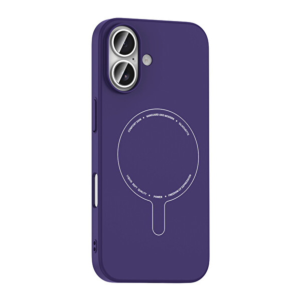 Başkenttekno iPhone 16 Kılıf M-Safe Şarj Özellikli Kamera Korumalı Premium Elio Sert PC Kapak