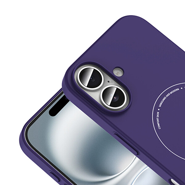Başkenttekno iPhone 16 Kılıf M-Safe Şarj Özellikli Kamera Korumalı Premium Elio Sert PC Kapak