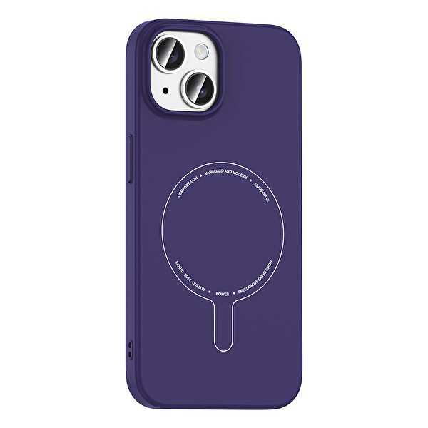Başkenttekno iPhone 15 Kılıf M-Safe Şarj Özellikli Kamera Korumalı Premium Elio Sert PC Kapak