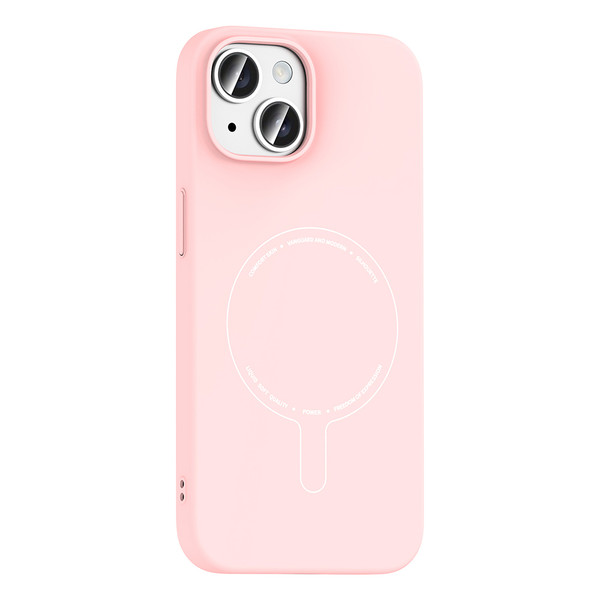 Başkenttekno iPhone 15 Kılıf M-Safe Şarj Özellikli Kamera Korumalı Premium Elio Sert PC Kapak Açık Pembe