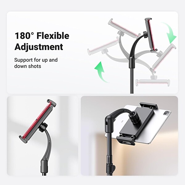 Ugreen 15645 LP585 Profesyonel Yer Tipi Mikrofon ve Telefon Tablet Ayarlanabilir Tripod Stant