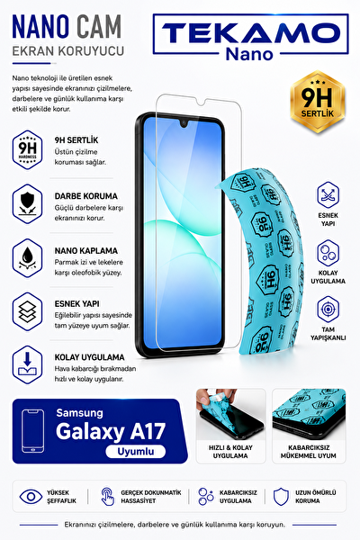 Tekamo Samsung Galaxy A17 Uyumlu Nano Cam Ekran Koruyucu
