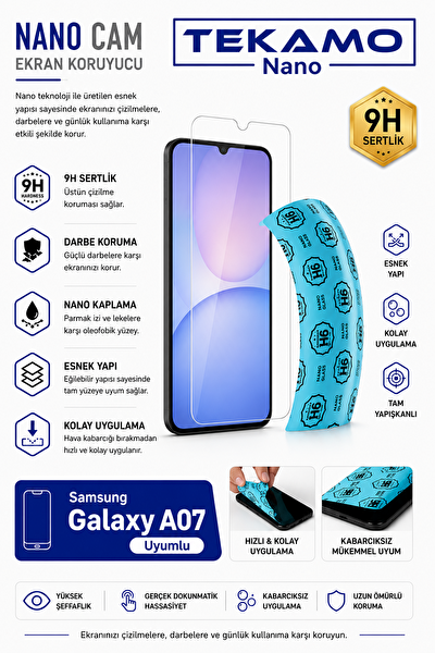 Tekamo Samsung Galaxy A07 Uyumlu Nano Cam Ekran Koruyucu