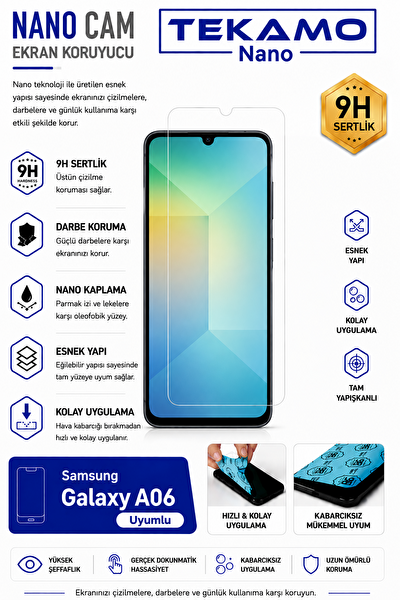 Tekamo Samsung Galaxy A06 Uyumlu Nano Cam Ekran Koruyucu