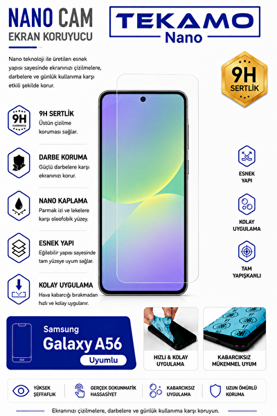 Tekamo Samsung Galaxy A56 Uyumlu Nano Cam Ekran Koruyucu