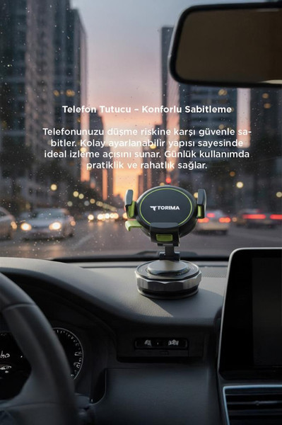 Torima JX064 Telefon Tutucu Manyetik Kablosuz Ev Ofis Oto Aksesuarları Siyah