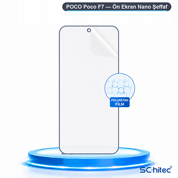 ScHitec Poco F7 Uyumlu Ön Yüzey Nano Şeffaf Hidrojel Ekran Koruyucu