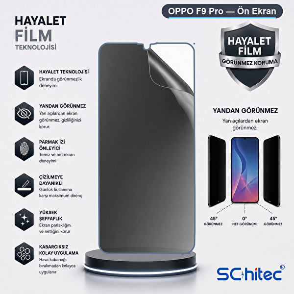 ScHitec Oppo F9 Pro Uyumlu Ön Yüzey Hayalet Hidrojel Ekran Koruyucu