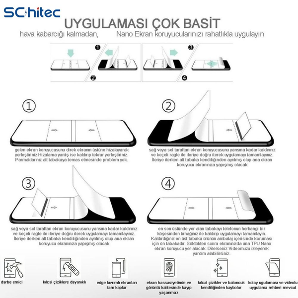 ScHitec Sony Xperia 10 IV Uyumlu Ön Yüzey Nano Şeffaf Hidrojel Ekran Koruyucu