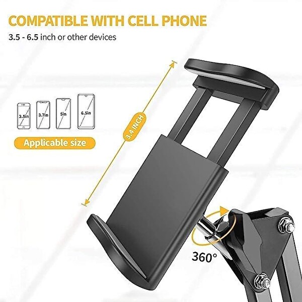 Nodar ND1052 Mafsallı Kollu Masa Kenarı Telefon ve Tablet Standı - Siyah