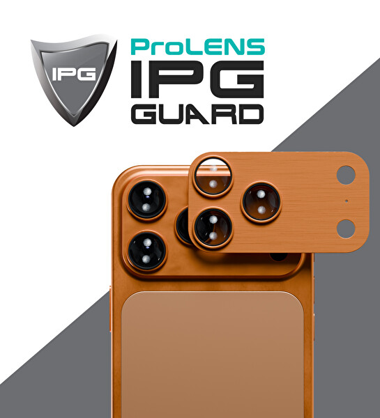 IPG ProLENS iPhone 17 Pro Max için Tam Kamera Lens Koruma Çerçeveli Tek Gövde Kamera Lens Koruması Turuncu 2
