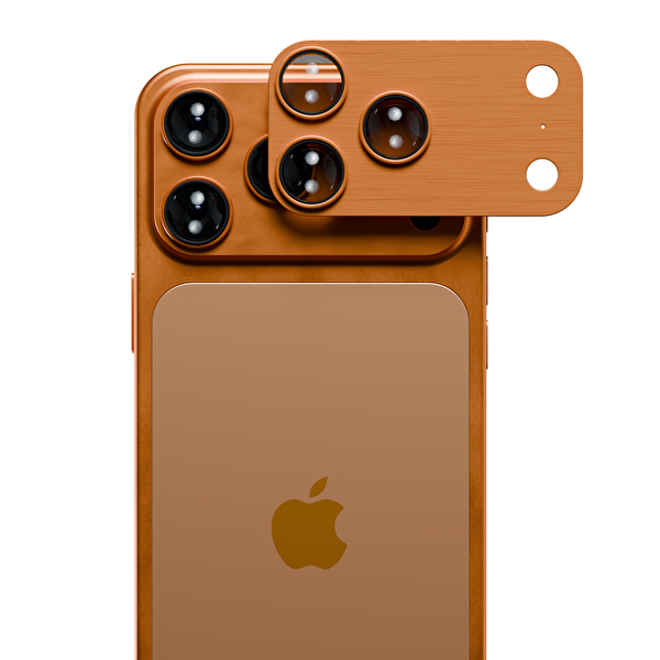 IPG ProLENS iPhone 17 Pro Max için Tam Kamera Lens Koruma Çerçeveli Tek Gövde Kamera Lens Koruması Turuncu 4
