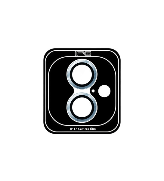 IPG ProLENS iPhone 17 için Kamera Lens Koruyucu Alüminyum CD Çerçeveli Kırılmaz Cam Açık Mavi