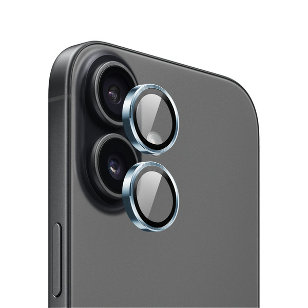IPG ProLENS iPhone 17 için Kamera Lens Koruyucu Alüminyum CD Çerçeveli Kırılmaz Cam Açık Mavi