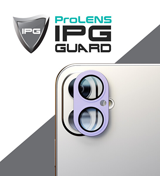 IPG ProLENS iPhone 17 için Tam Kamera Lens Koruma Çerçeveli Tek Gövde Kamera Lens Koruması Mor 2