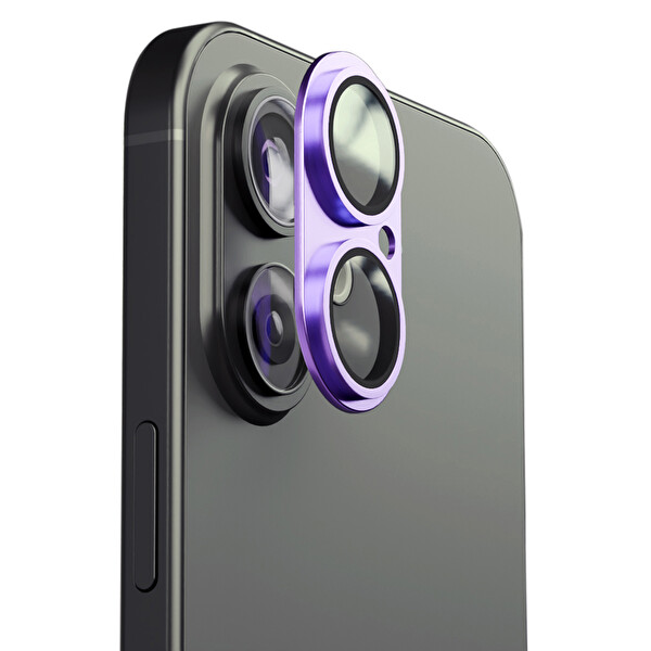 IPG ProLENS iPhone 17 için Tam Kamera Lens Koruma Çerçeveli Tek Gövde Kamera Lens Koruması Mor 5