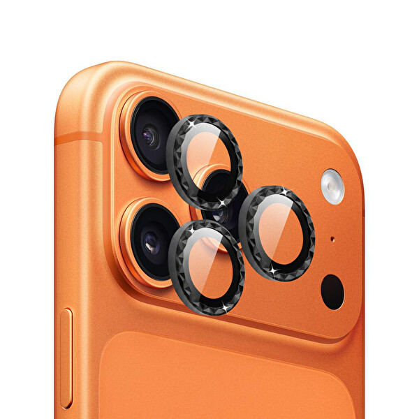 IPG iPhone 17 Pro ve 17 Pro Max uyumlu Kamera Lens Koruyucu Siyah