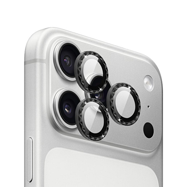 IPG iPhone 17 Pro ve 17 Pro Max uyumlu Kamera Lens Koruyucu Siyah 6