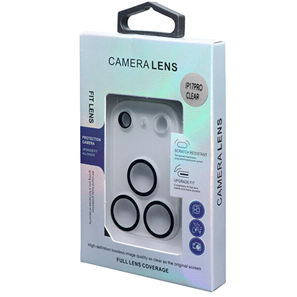 IPG ProLENS iPhone 17 Pro Max için Tam Kamera Lens Koruma Çerçeveli Tek Gövde Kamera Lens Koruması Şeffaf 3