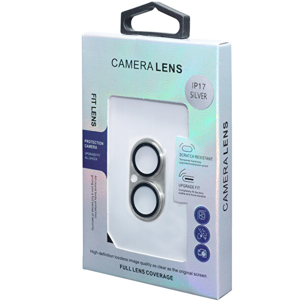 IPG ProLENS iPhone 17 için Tam Kamera Lens Koruma Çerçeveli Tek Gövde Kamera Lens Koruması Gümüş 3